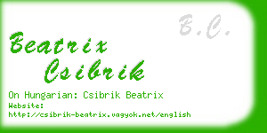 beatrix csibrik business card